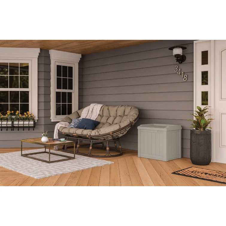 Suncast 22 Gallon Water Resistant Deck Box with Storage Seat