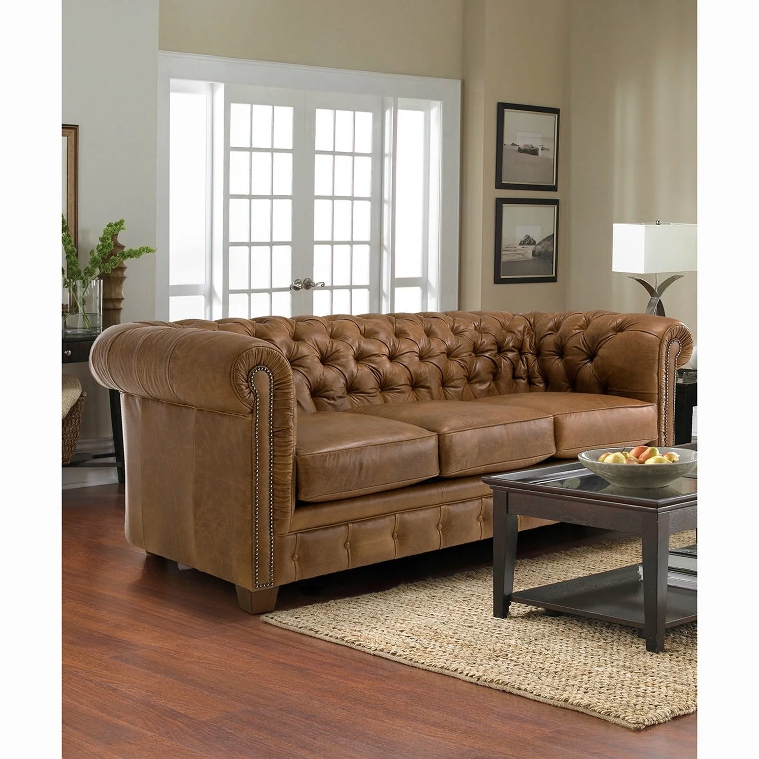 Hancock Tufted Top Grain Italian Leather Chesterfield Sofa - 31