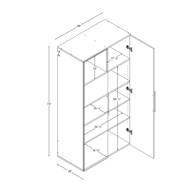 Single Storage Cabinet ( 72'' H x 36'' W x 20'' D)