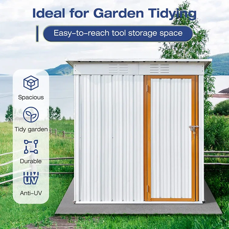5 ft. W X 3 ft. D Metal Storage Shed