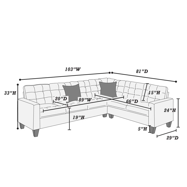 Bouldin Creek 4 - Piece Upholstered Sectional