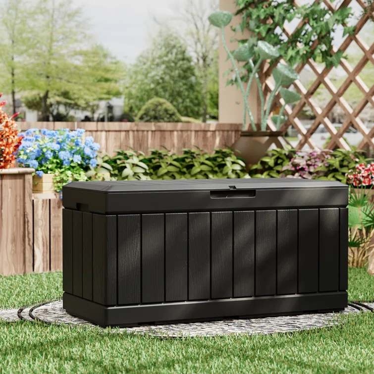 Furmax 45.66'' W 90 Gallons Water Resistant Lockable Deck Box