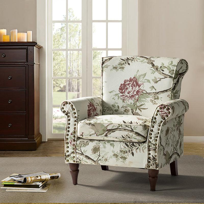 Artemisa Modern Floral Pattern Upholstered Armchair