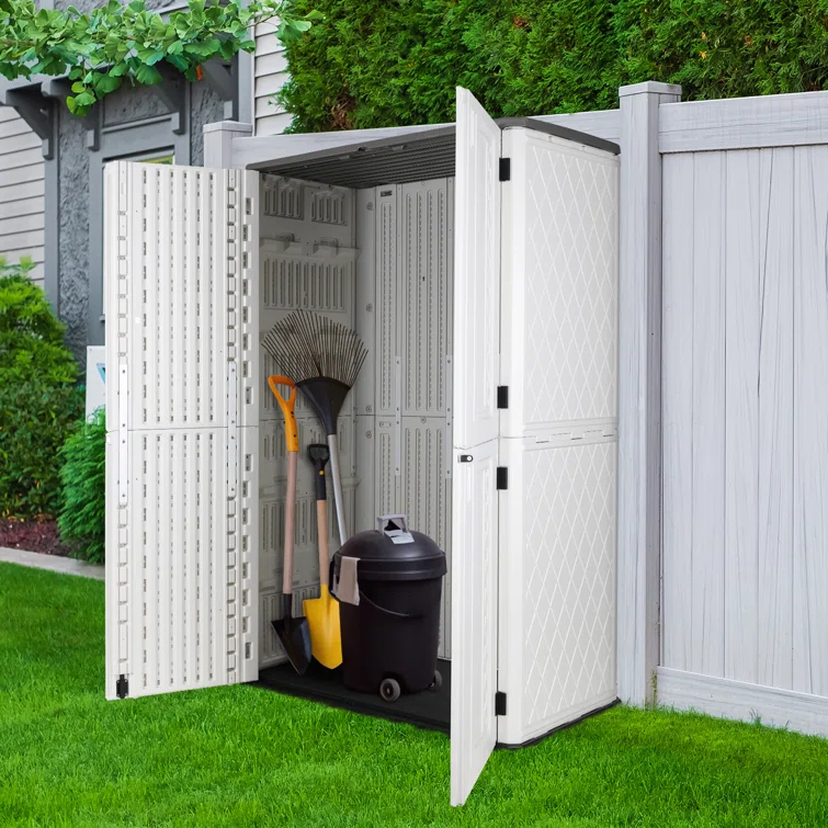 4 ft. W x 2 ft. D Metal Resin Vertical Tool Shed