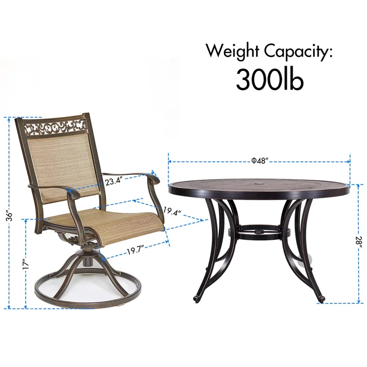 Akkaya 4 - Person Round Outdoor Dining Set