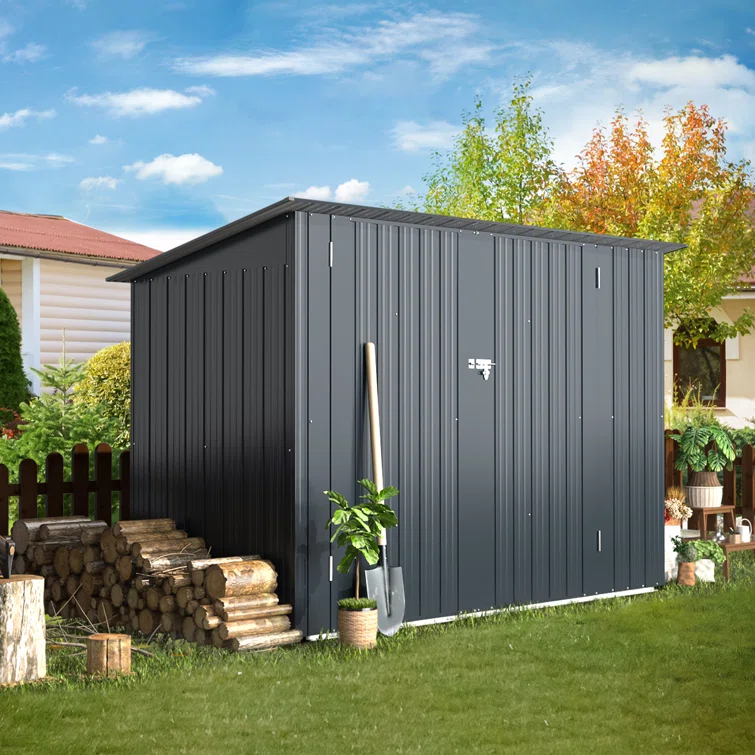 7 ft. W x 3 ft. D Metal Horizontal Storage Shed