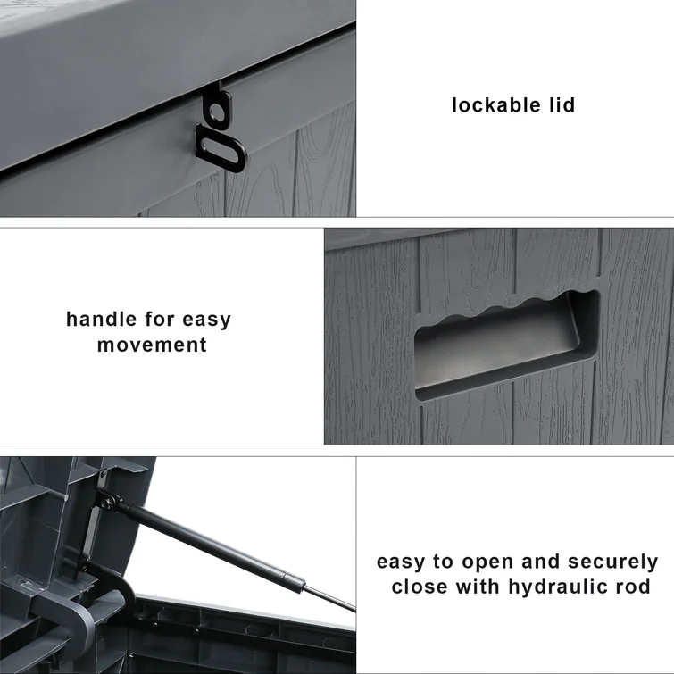 113 Gallons Polyethylene Plastic Lockable Storage Deck Box