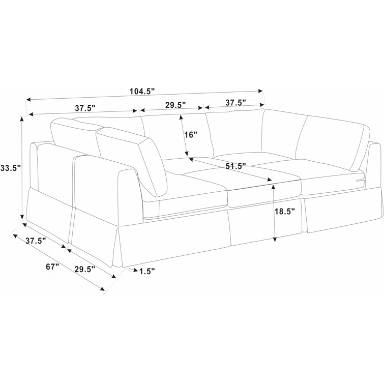 Arbas 6 - Piece Upholstered Sectional
