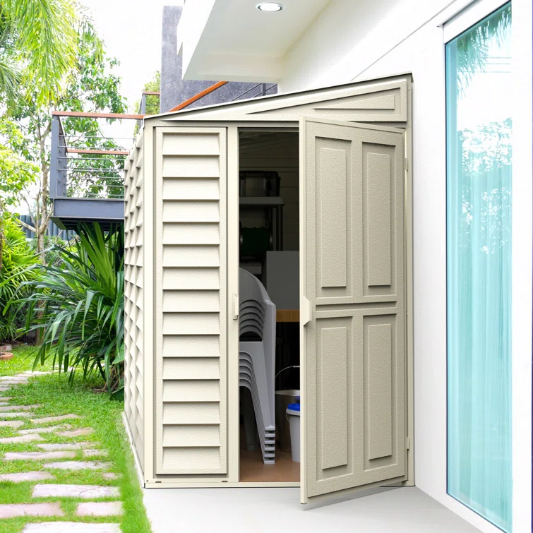 SideMate 4 ft. W x 8 ft. D Plastic Lean-To Storage Shed
