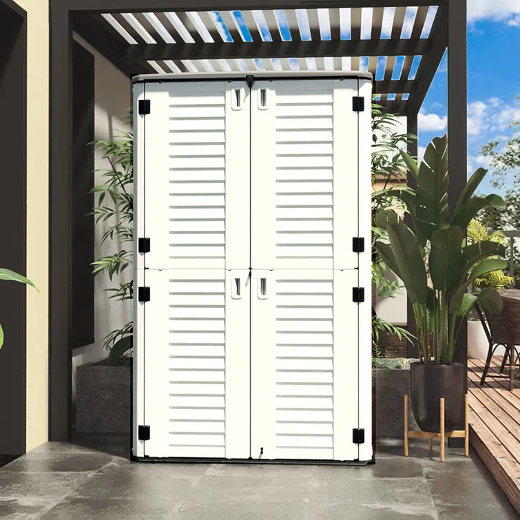 Outdoor Weather Resistance 4 ft. 2 in. W x 2 ft. 5 in. D Resin Vertical Tool Shed