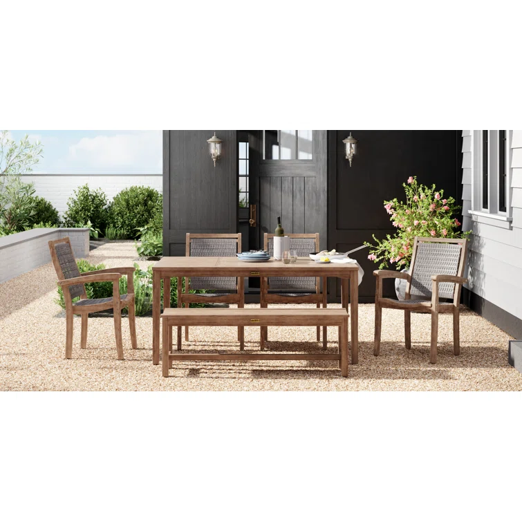 Fleur 7 - Person Rectangular Outdoor Dining Set