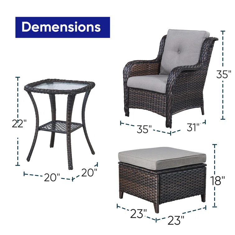 Carolina 2 - Person Outdoor Seating Group with Cushions