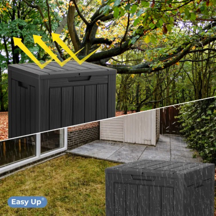 WORACO 16.93'' W 287 Gallons Water Resistant Resin Lockable Deck Box