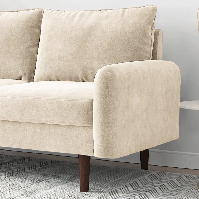 Everly Quinn Hessville Sofa 57.8" Velvet Round Arm Loveseat