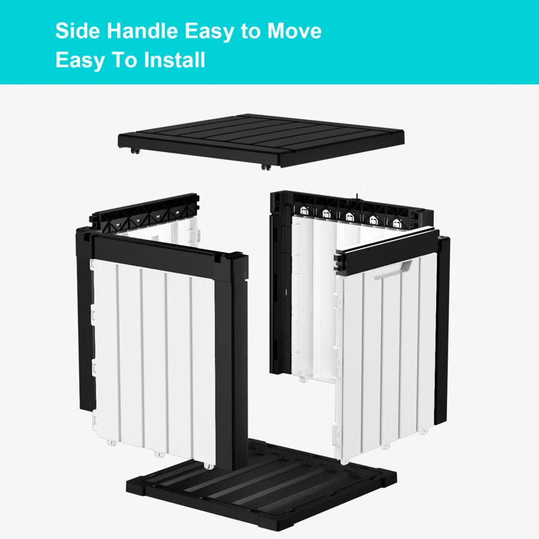 Vbal Black/White 40 Gallons Water Resistant Resin Lockable Deck Box