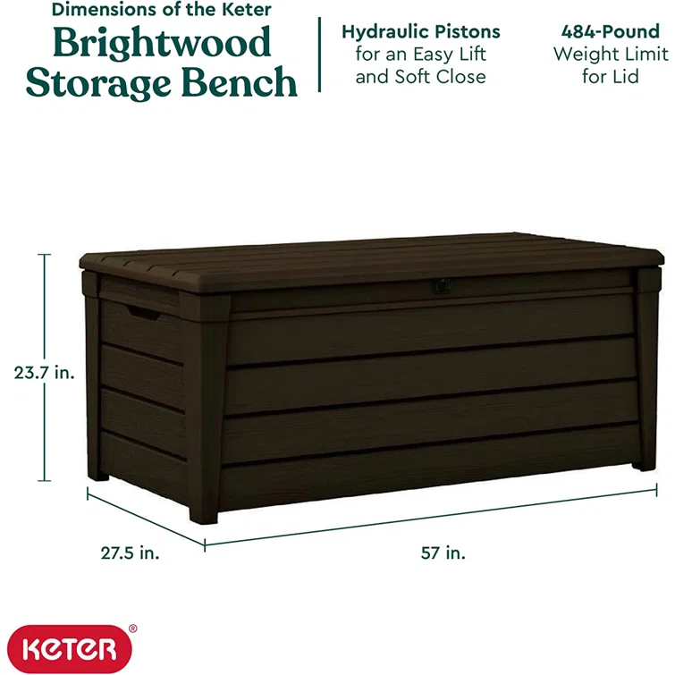 Keter 27.5'' W 120 Gallons Water Resistant Resin Lockable Deck Box in Brown<!-- --> <!-- -->(Set of 2)