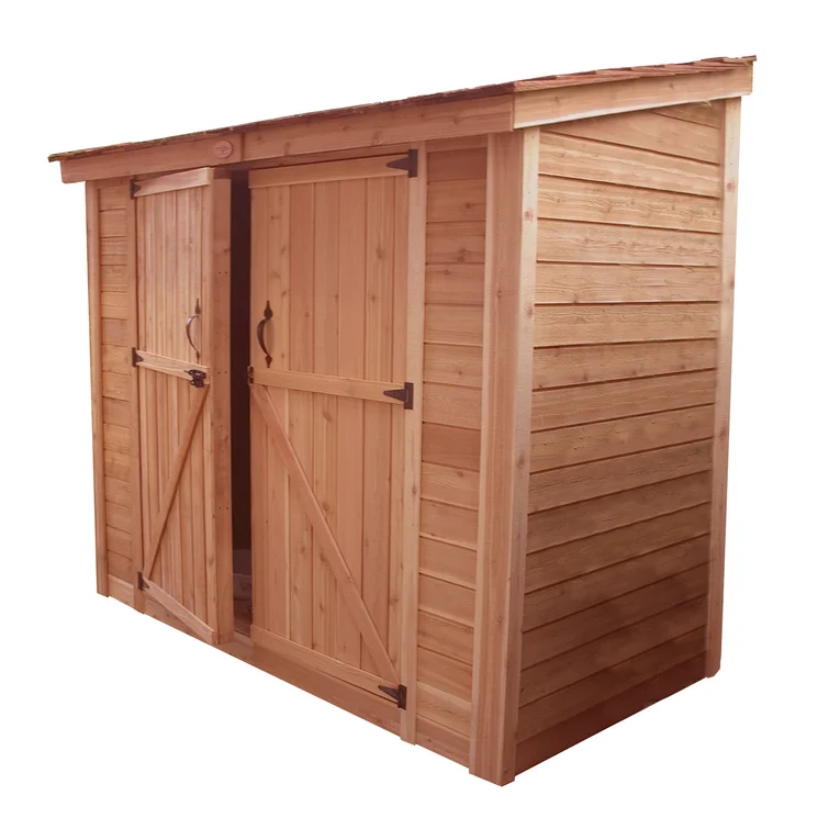 8 ft. W x 4 ft. D Double Door Cedar Wood Storage Shed