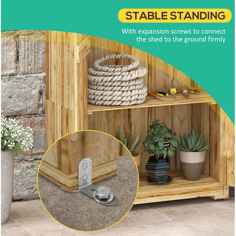 Charlain 3 ft. W x 1 ft. D Wood Vertical Tool Shed