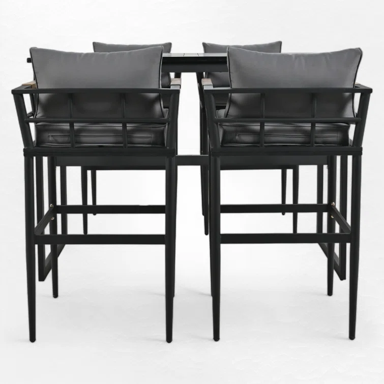 Xhavit 4 - Person Rectangular Outdoor Dining Set with Cushions