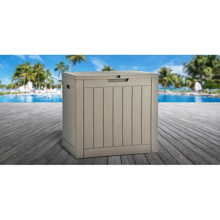 Edrosie Inc 22'' W 32 Gallons Water Resistant Resin Lockable Deck Box