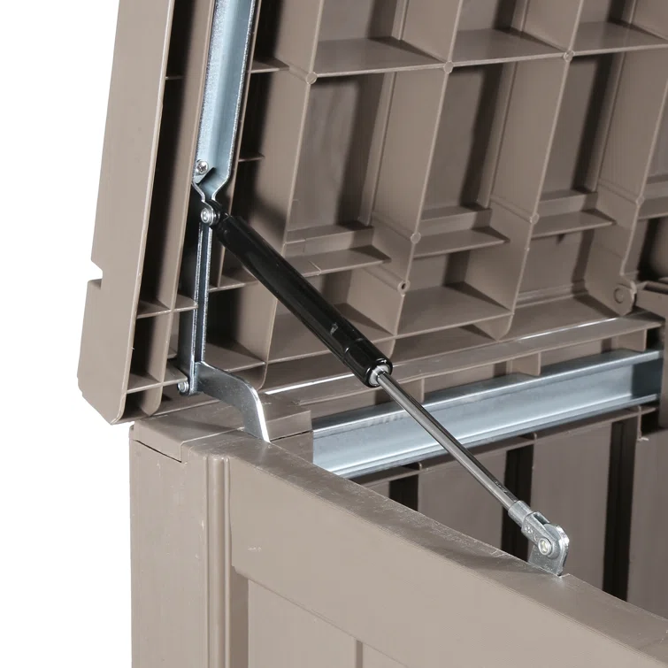 VEVOR 48'' W 120 Gallons Water Resistant Polypropylene Lockable Deck Box in Brown