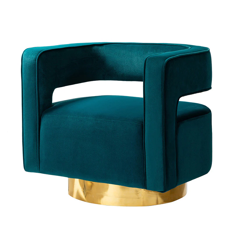 Agata Velvet Swivel Barrel Armchair