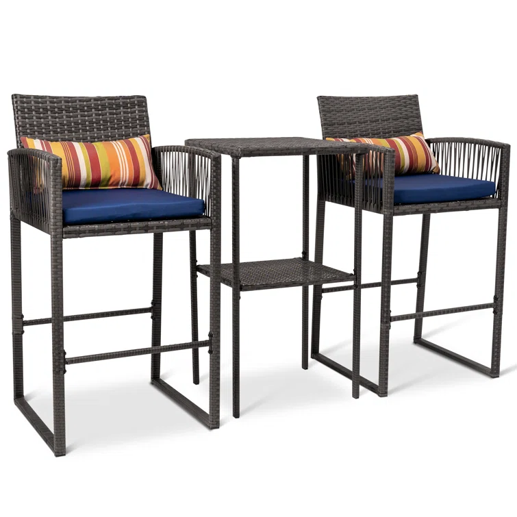 Virgolino 2 - Person Square Outdoor Dining Set with Cushions
