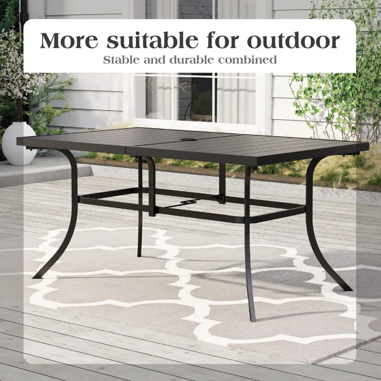 Aivo 6 - Person Rectangular Outdoor Dining Set