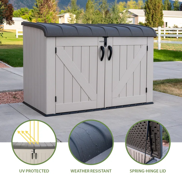 75 Cubic Feet High-Density Polyethylene (Plastic) Steel Reinforced Outdoor Storage Shed