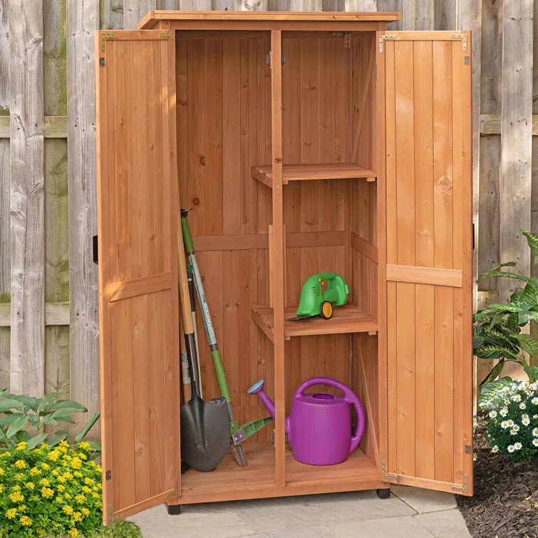 Leisure Season 3 ft. W x 2 ft. D Solid Wood Vertical Tool Shed