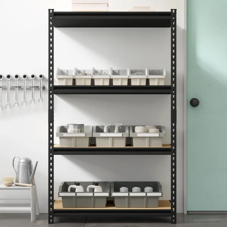 Vergas 36'' W Steel Height -Adjustable Shelving Unit