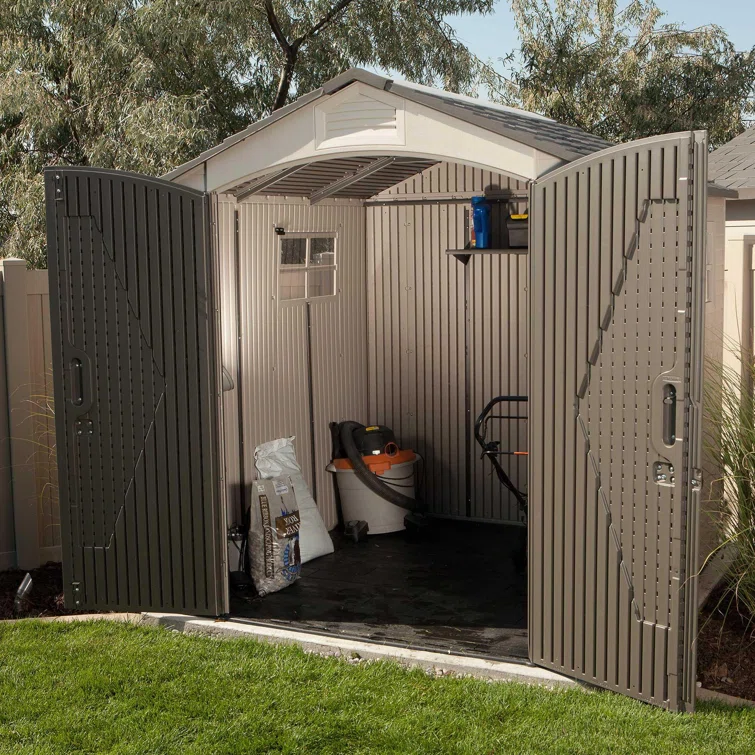 Lifetime 7 Ft. x 7 Ft. High-Density Polyethylene (Plastic) Outdoor Storage Shed with Steel-Reinforced Construction
