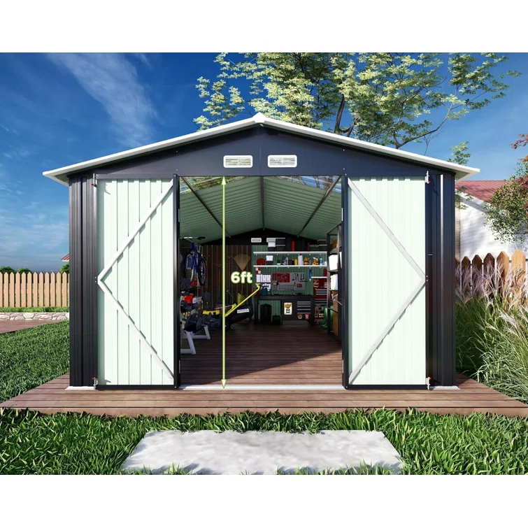 Nordic Cottage 12 ft. W x 10 ft. D Metal Storage Shed