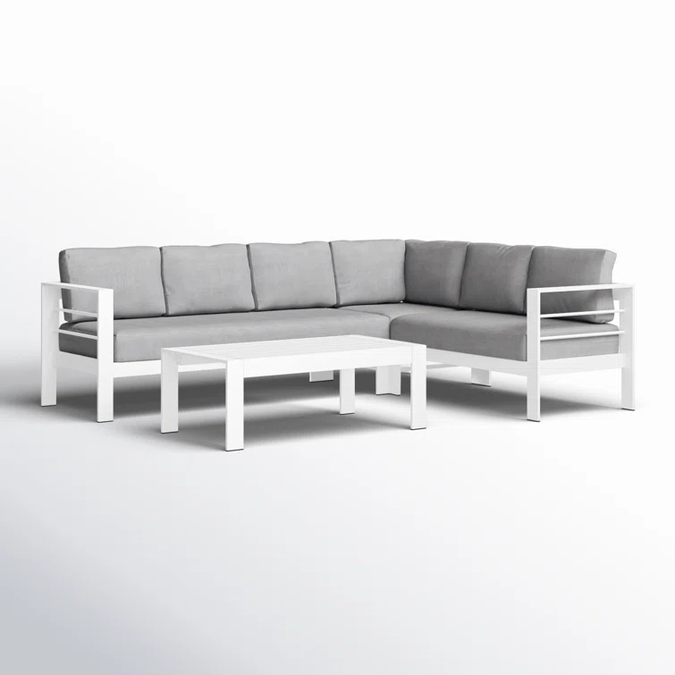 Brandtley 5-6 Person Aluminum Sectional Seating Group with Cushions