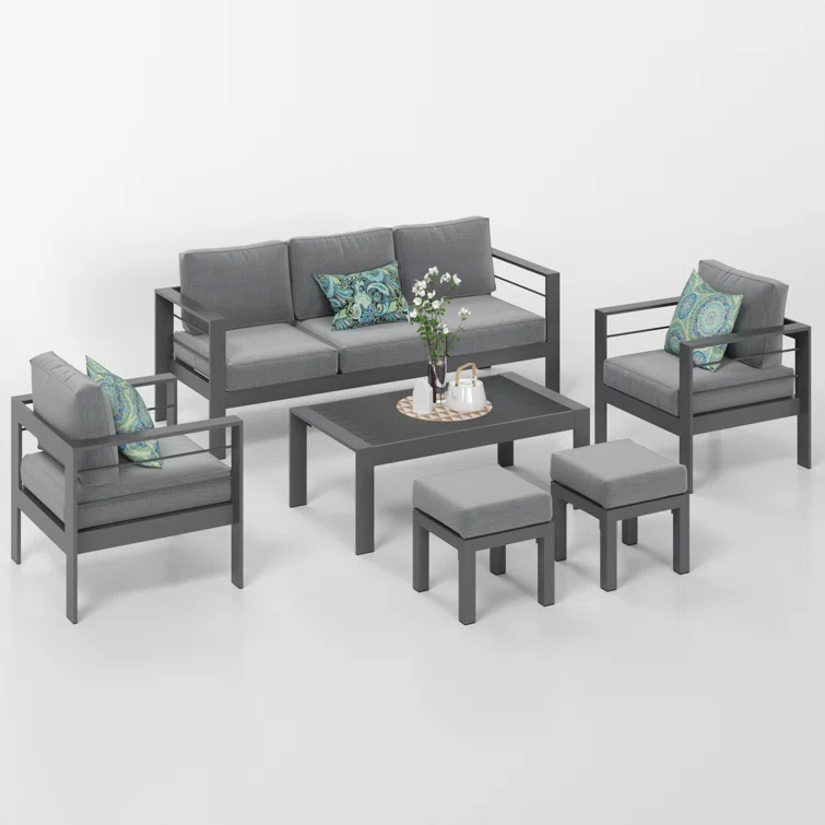 7 - Person Outdoor Seating Group with Cushions