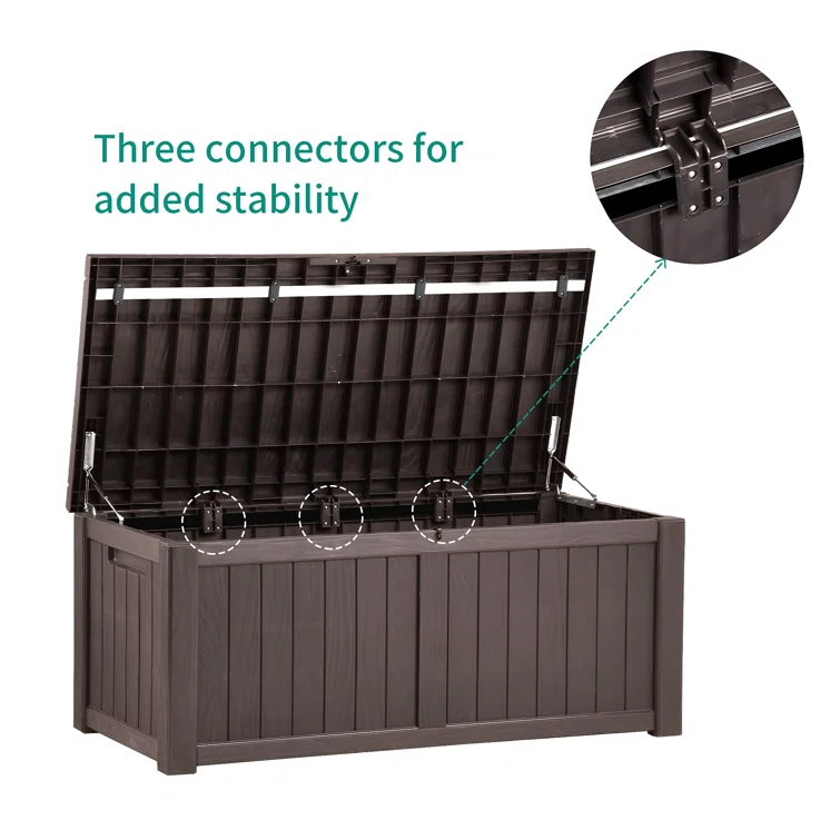Underyr 55.3'' W 120 Gallons Water Resistant Resin Lockable Deck Box