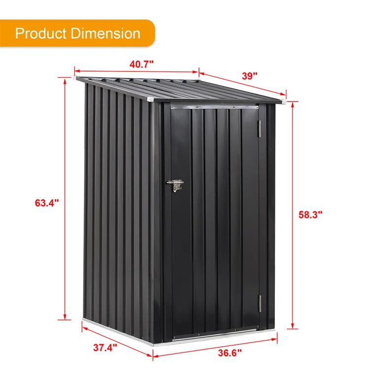 3 ft. W x 3 ft. D Metal Storage Shed