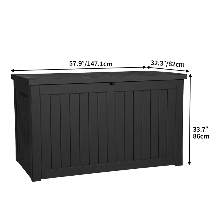 Edrosie Inc 233 Gallons Water Resistant Resin Lockable Deck Box