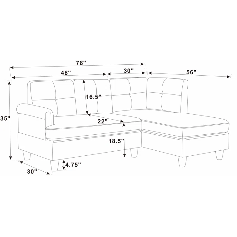 2 - Piece Upholstered Sectional