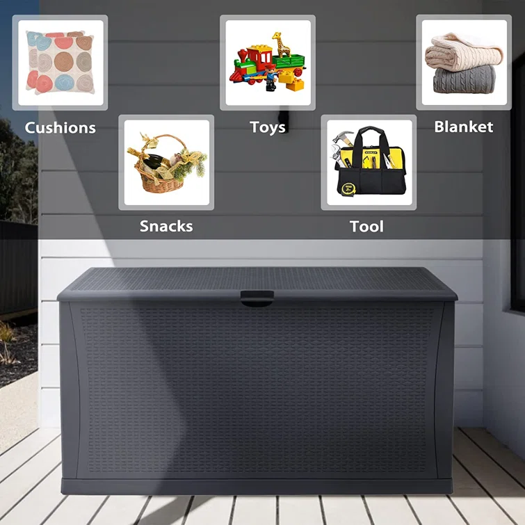 SUNCROWN 46.85'' W 120 Gallons Water Resistant Lockable Deck Box