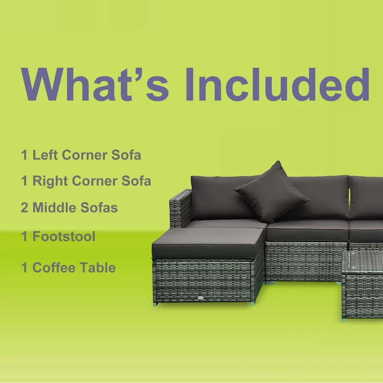 5 - Person Outdoor Seating Group with Cushions