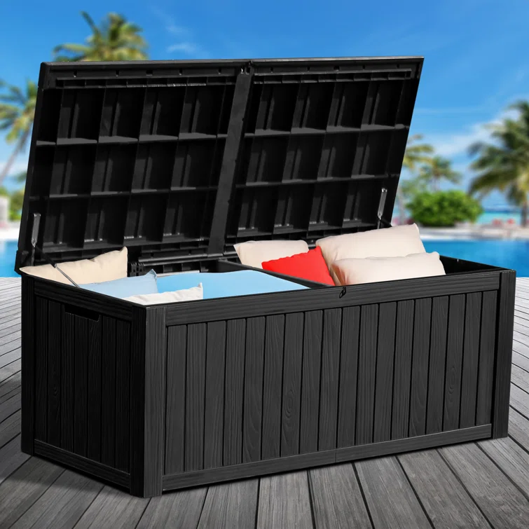 YITA 150 Gallon Large Outdoor Storage Deck Box with Built-in Divider