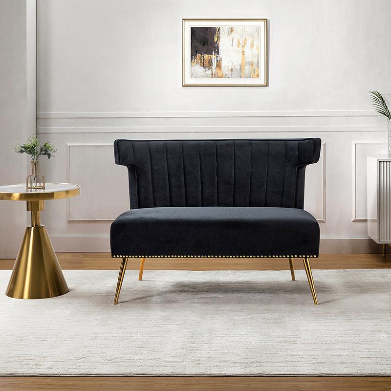 Megara Velvet Armless Wingback Loveseat