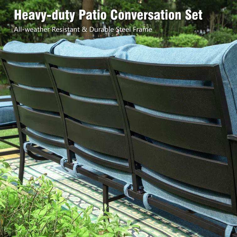 Tapasi 5-7 - Person Patio Conversation Set with Swivel Lounge Chairs & Sofa
