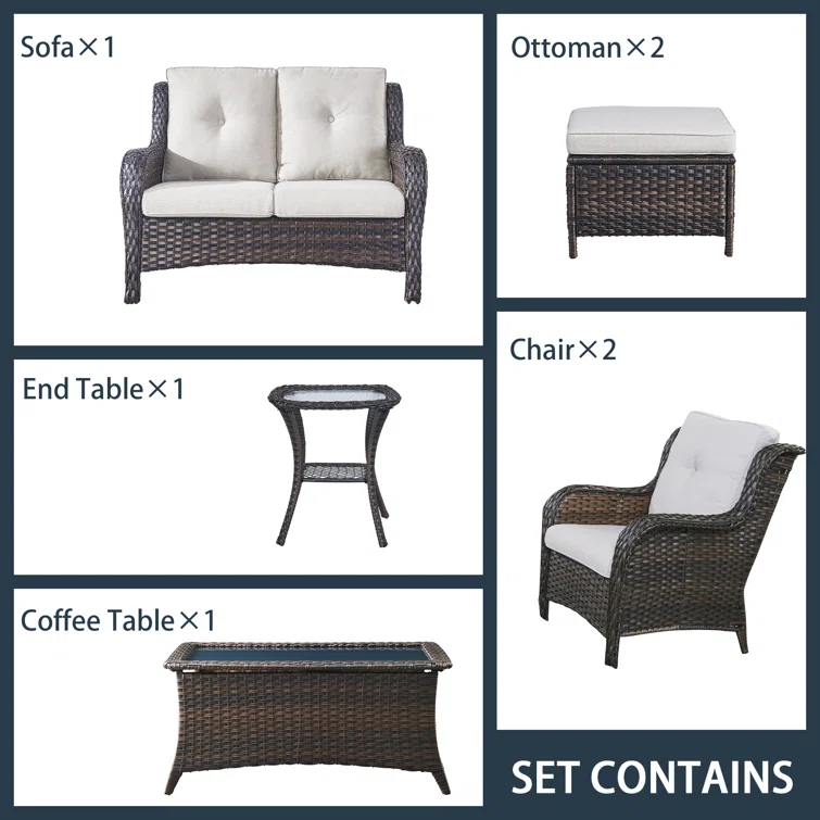 4 - Person Outdoor Seating Group with Cushions