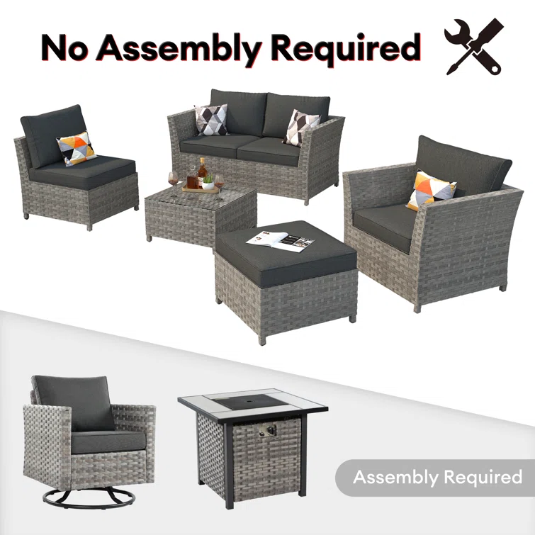 Virgen 5 - Person Outdoor Seating Group with Cushions
