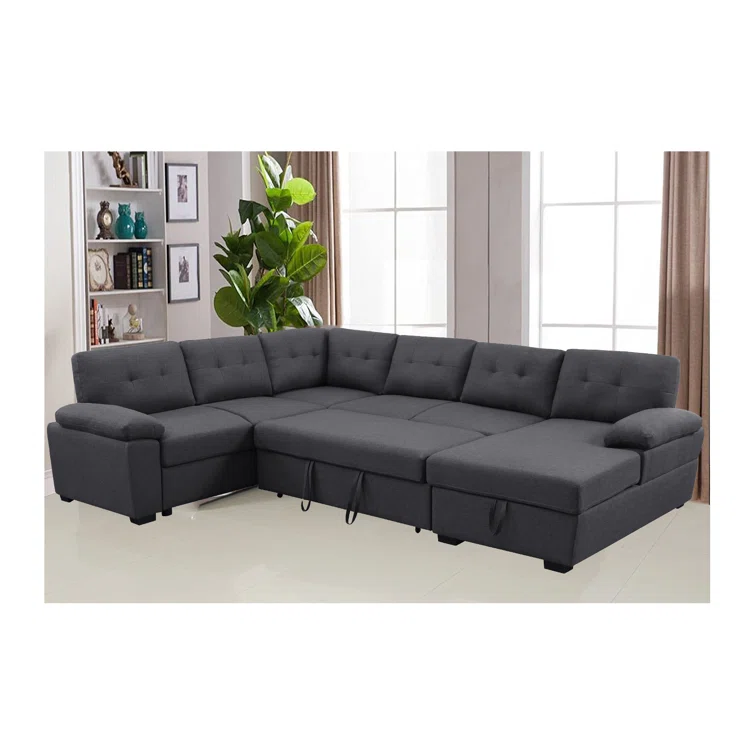Upholstered Sectional Sleeper Sofa & Chaise