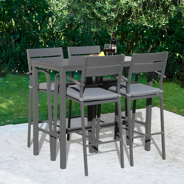 Amarin 4 - Person Rectangular Outdoor Dining Set with Cushions