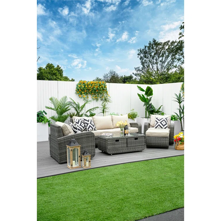 Morten 5 - Person Outdoor Seating Group with Cushions