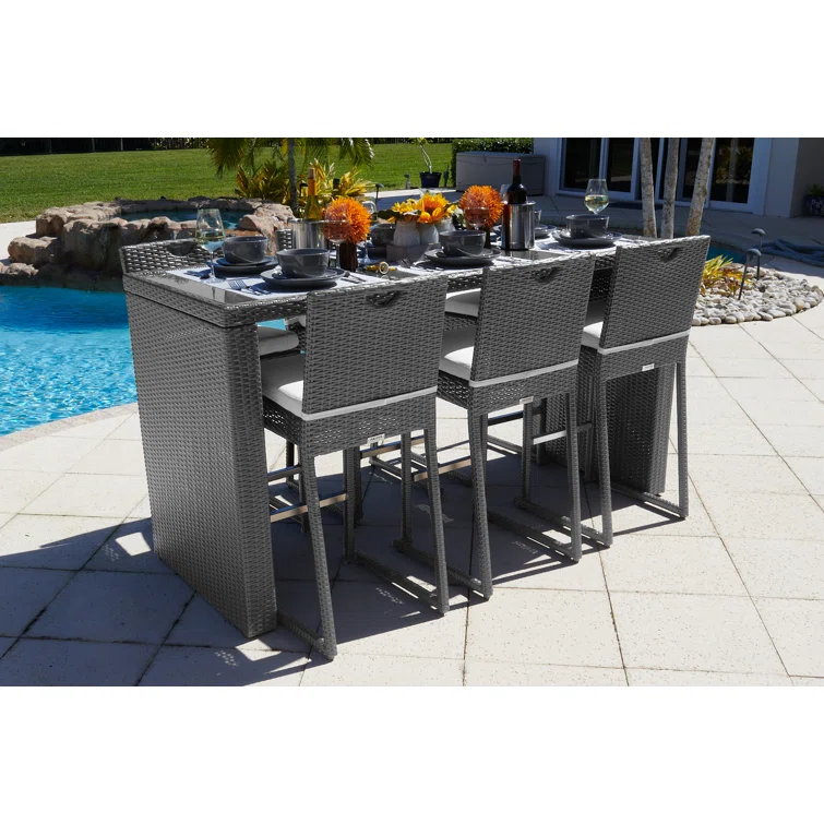 Bari 6 - Person Rectangular Outdoor Dining Set with Cushions